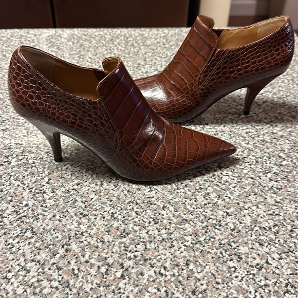 Tory Burch Georgina Croco Embossed Leather Boots 7 1/2 - Picture 5 of 17